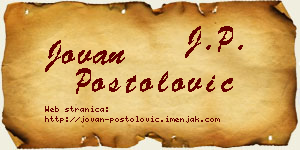 Jovan Postolović vizit kartica